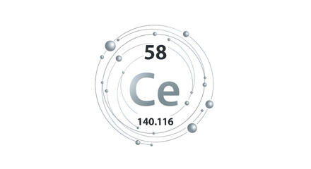 Cerium Atomic Symbol Illustration Science Element Periodic