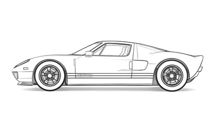 Obraz premium Modern Supercar Side View Drawing