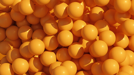 A multitude of bright orange spheres.

