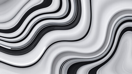 Abstract wavy design in black, gray, and white.
