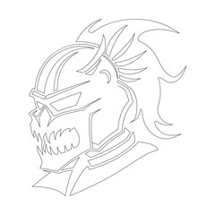 Demon monster skull with mohawk coloring page