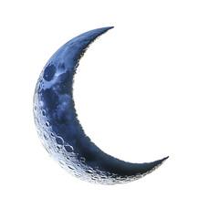 Blue moon with a white background