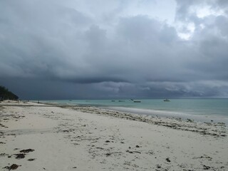 beach and clouds, solitude in nature, tropical landscape