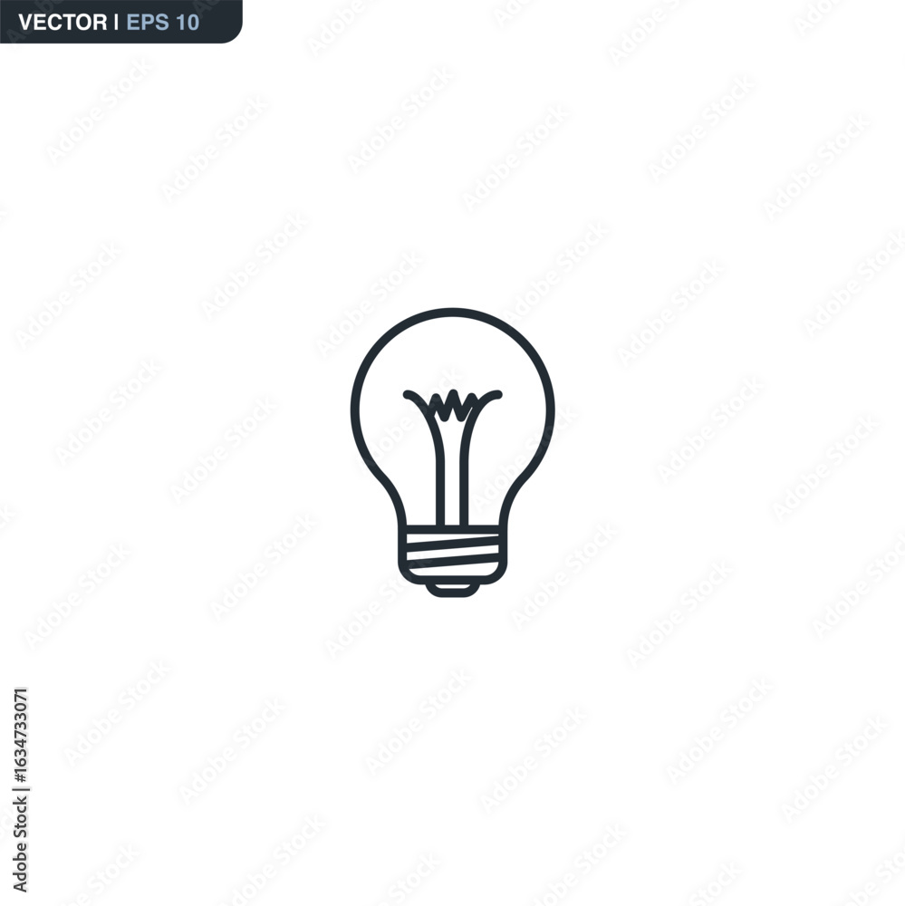 Poster lamp, linear style sign for mobile concept and web design