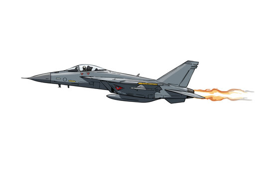 A stylized illustration of an NDP Sky Salute fighter jet in flight, emitting flames. Bold, graphic style. Perfect for aviation, military, or technology themes.
