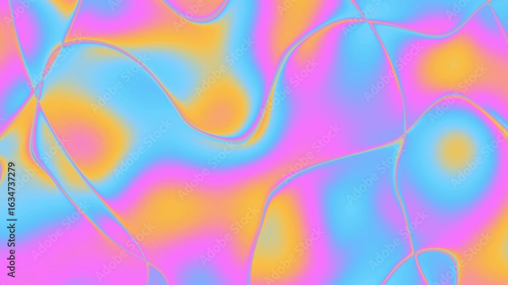 Poster abstract colorful fluid marble texture background with pink orange and blue. bold colors loop backgr
