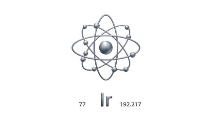Iridium Atom Illustration: Scientific Diagram of an Element