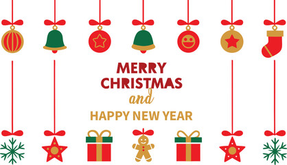 Christmas Holiday Decorative Elements Vector Set