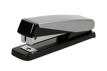 And silver stapler binding documents isolated on a transparent background office supplies