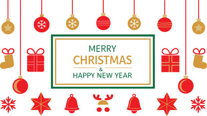 Christmas Holiday Decorative Elements Vector Set