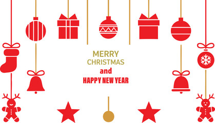 Christmas Holiday Decorative Elements Vector Set