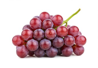 red grapes isolated on white background