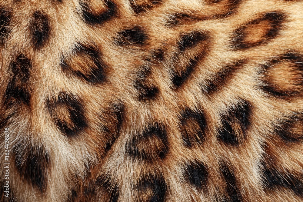Aufkleber captivating faux leopard print fur texture showcasing intricate patterns and warm tones in a stylish