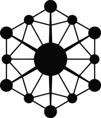 Vector illustration of abstract network connection with nodes and lines isolated on white background, technology design