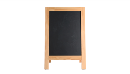 Blank Wooden A-Frame Chalkboard, a Simple and Versatile Signboard for Advertising and Display, Perfect for Restaurants, Cafes, and Events with Transparent Background