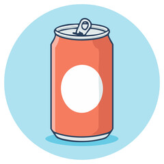 Fototapeta premium Vector illustration of an open red aluminum soda can with a blank label