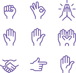 Fototapeta premium Diverse Hand Gestures Representing Communication Approval and Interaction A Symbolic Depiction of Nonverbal Cues and Agreement Across Cultures Inclusivity
