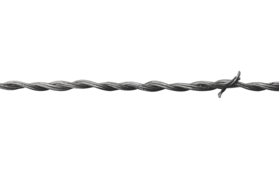 Fence wire line on transparent background, png
