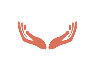 Caring Hands Icon Illustration, Symbol of Support, Protection and Help