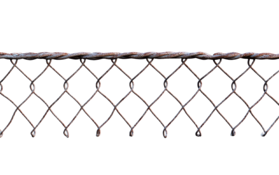 Fence wire line on transparent background, png