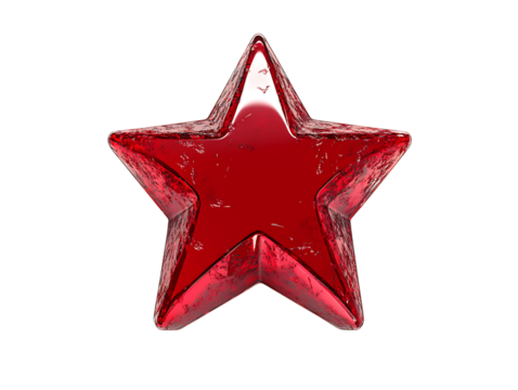  red star with a shiny surface