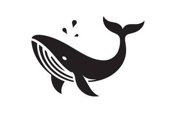 Fototapeta premium Whale Logo Design with Splash Element