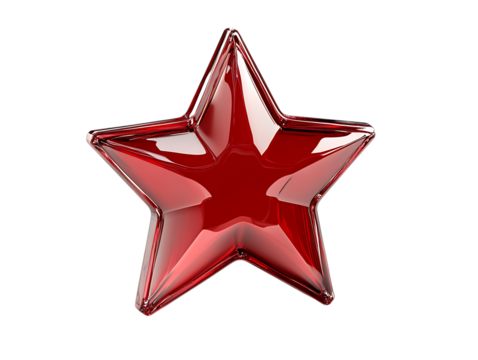  red star with a shiny surface