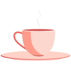 Pink cup and saucer.