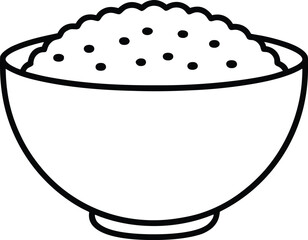 Rice Bowl Icon – Minimal Design Representing Food, Meal, and Asian Cuisine.