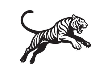 Obraz premium Powerful Tiger Roaring in Action