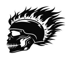 Fiery Skull Helmet Design