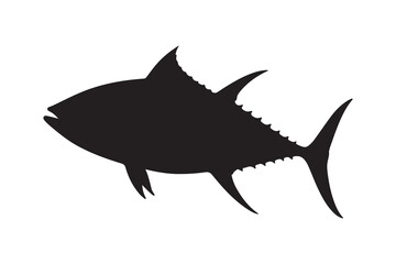 Obraz premium Black Tuna Fish Silhouette Design