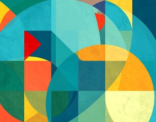 Fototapeta premium Abstract geometric shapes, vibrant colors