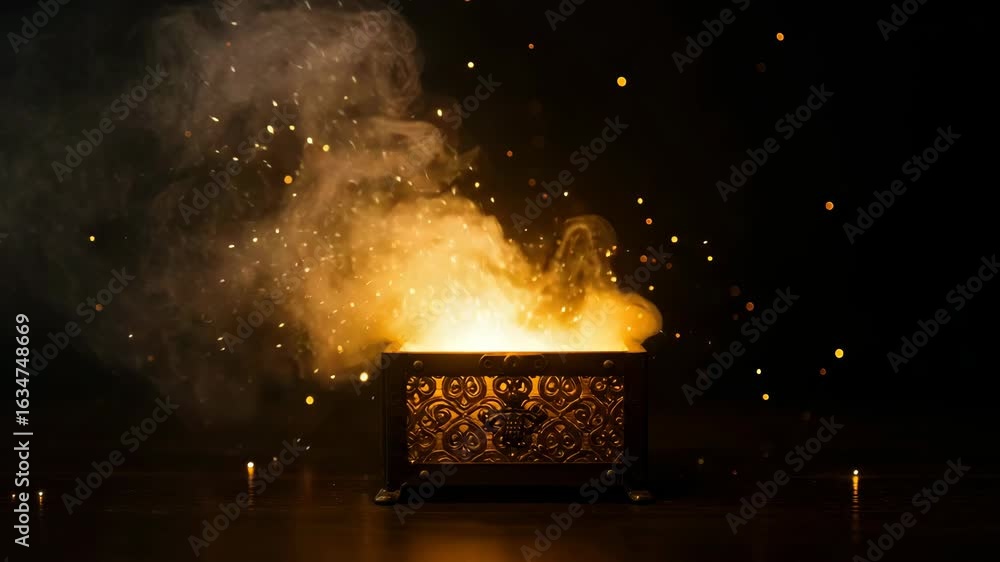 Aufkleber intense fire and sparks erupting from a dark object, creating a dynamic and energetic display