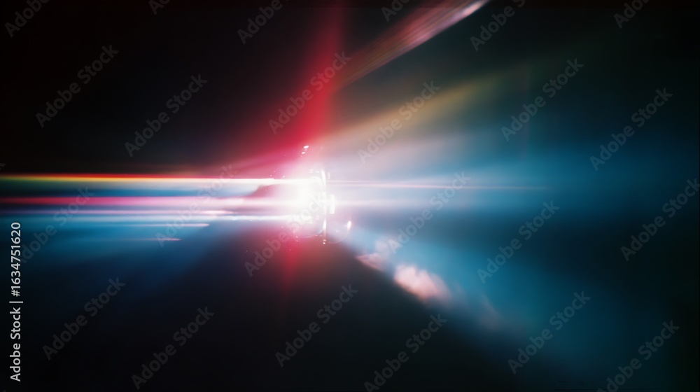 Aufkleber abstract light streaks with red and blue hues against a dark background creating a dynamic effect