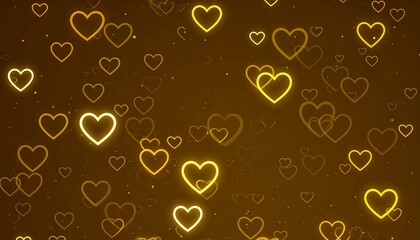 Abstract gold hearts background