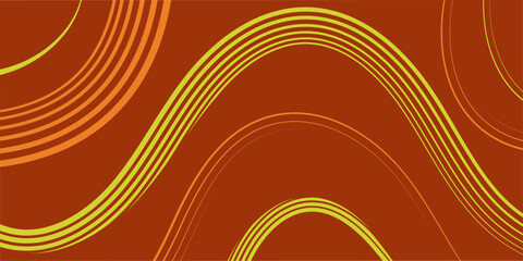 Abstract background with lines and waves. Event poster. Medium banner size. Vector background for brochure, booklet, flyer. Abstract element for design. Brown, orange, yellow colors