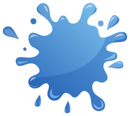 Naklejka premium Vibrant Blue Splash Vector Graphic with Dynamic Water Droplets Cartoon Style Illustration