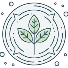 Eco Friendly Green Energy Plant in Circle Symbol for Sustainable Future