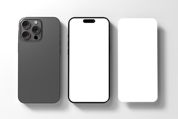 Smartphone mockup blank screen isolated on grey background