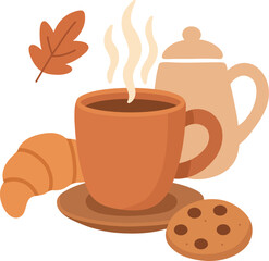 Autumn Still Life with Warm Beverages