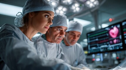 a team of medical professionals in a high-tech operating room