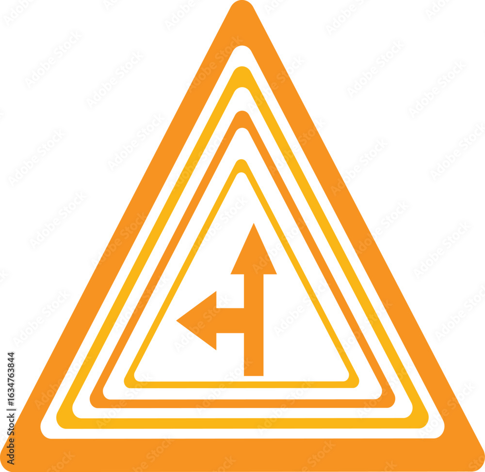 Poster yellow boder warning with exclamation mark risk icon vector symbol collection on white background.