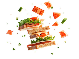  sandwich slice Pile falling