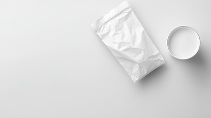  Eco-style Kraft food bag and disposable cup mockup
