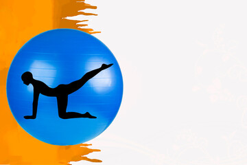 black vector image silhouette modern yoga exercises, beauty, body line art. For use as a brochure...