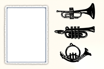 silhouette saxophone trumpet wind musical instrument jazz orchestra play music black vector image