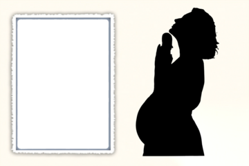 silhouette vector Pregnant woman belly with child while waiting for mother family