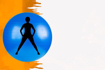 black vector image silhouette modern yoga exercises, beauty, body line art. For use as a brochure...
