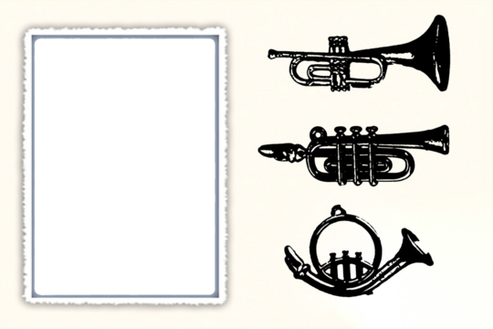 silhouette saxophone trumpet wind musical instrument jazz orchestra play music black vector image